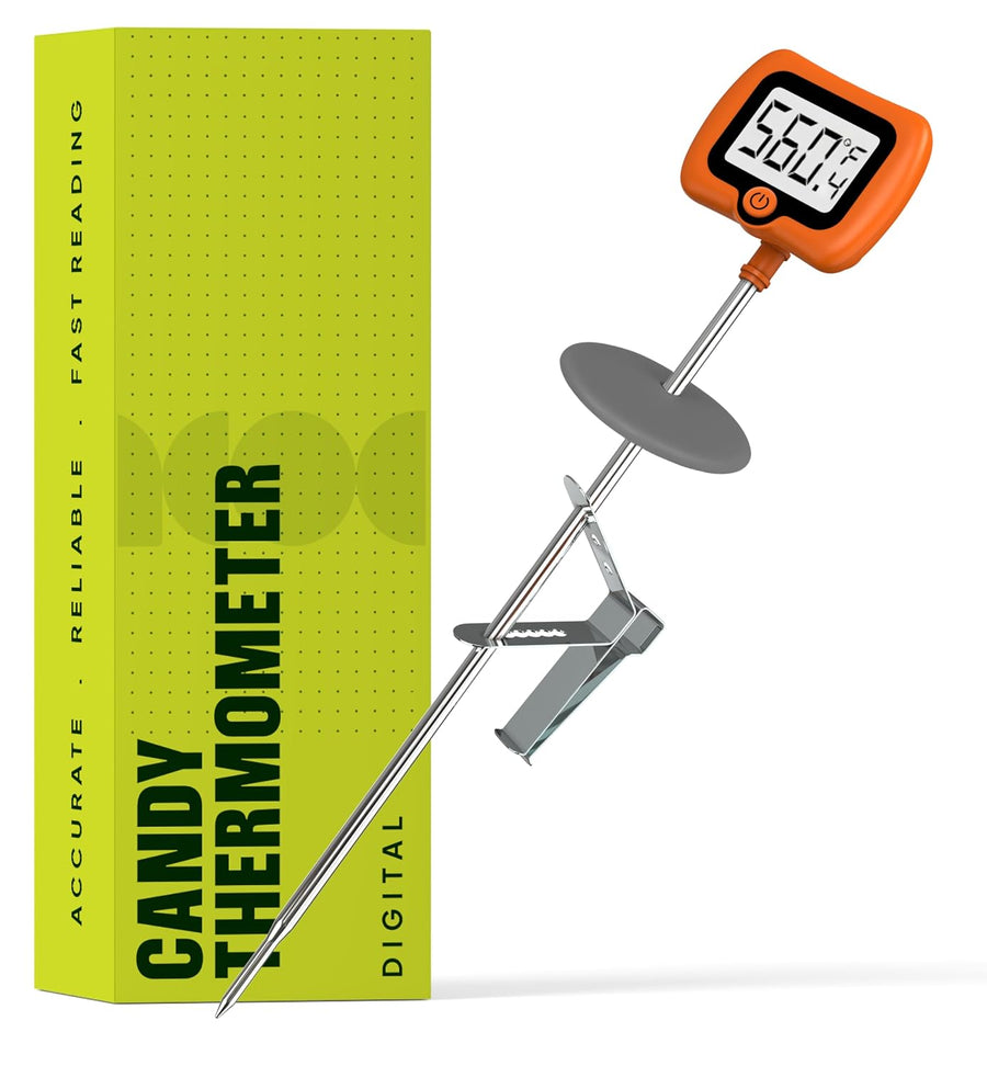 Digital candy thermometer with pot clip
